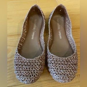 Mini Melissa rose gold pink glitter size 1